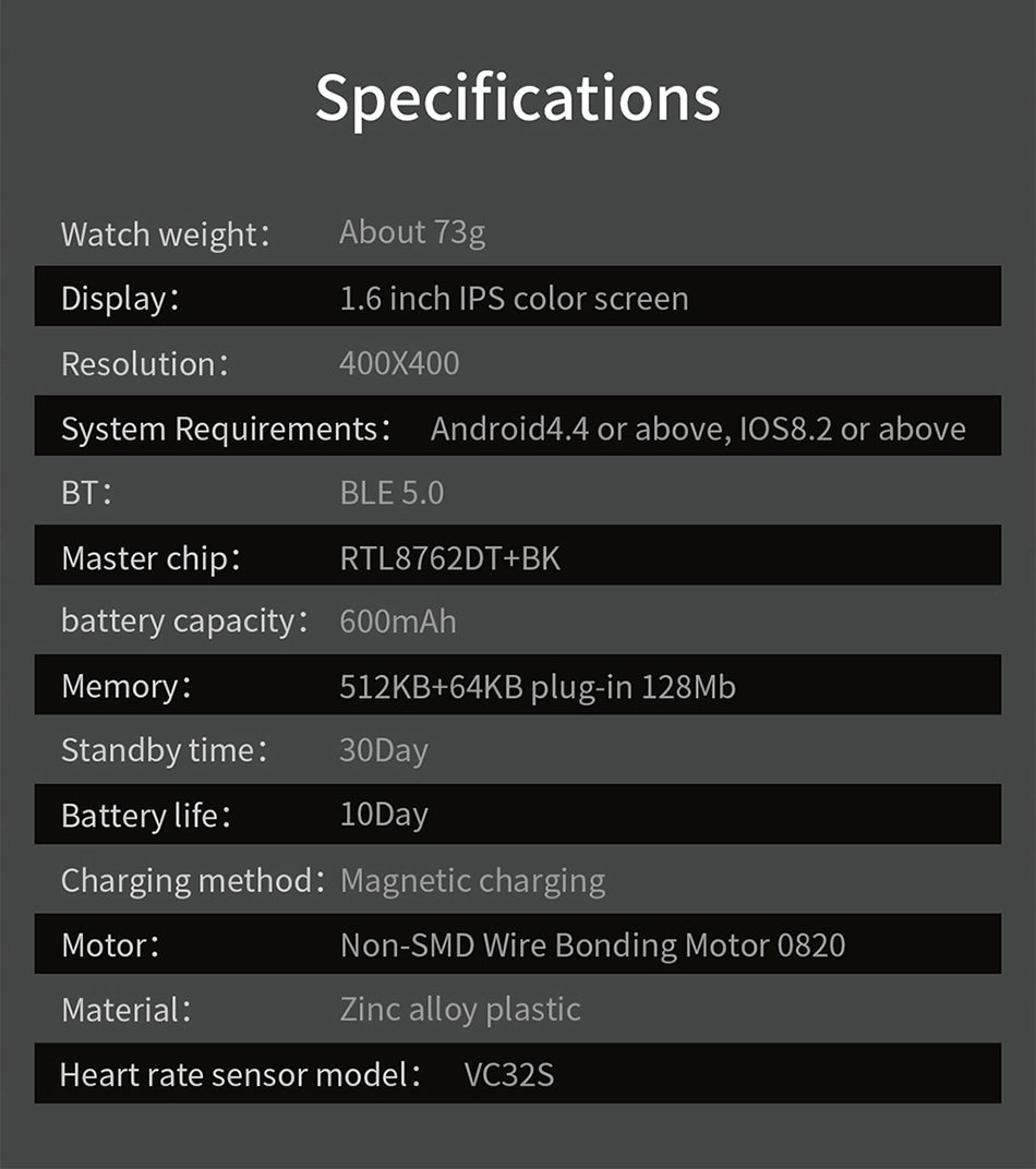 LIGE Sport Smartwatch IP68 Touchscreen Bluetooth 5,0