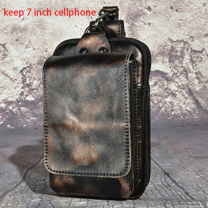 Hüft-Gürteltasche aus echtem Rindsleder