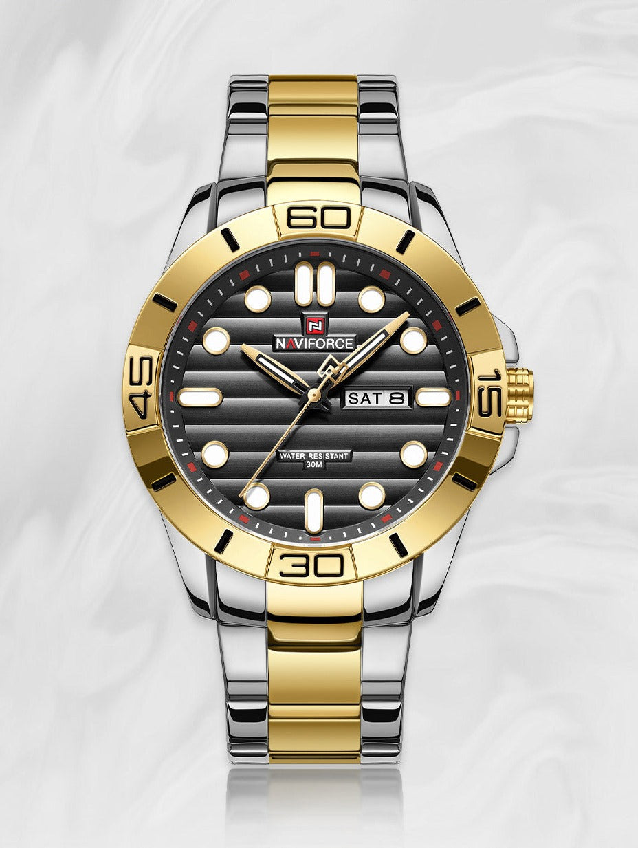 NAVIFORCE 9198 Herren Quarzuhr 3ATM Hardlex
