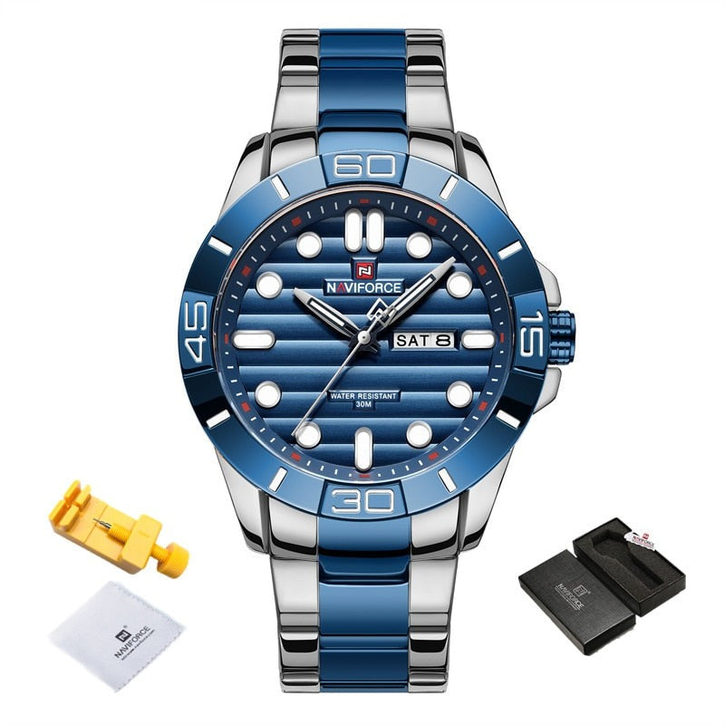 NAVIFORCE 9198 Herren Quarzuhr 3ATM Hardlex