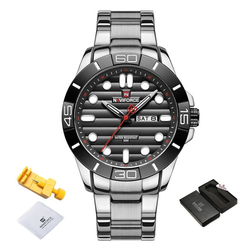 NAVIFORCE 9198 Herren Quarzuhr 3ATM Hardlex