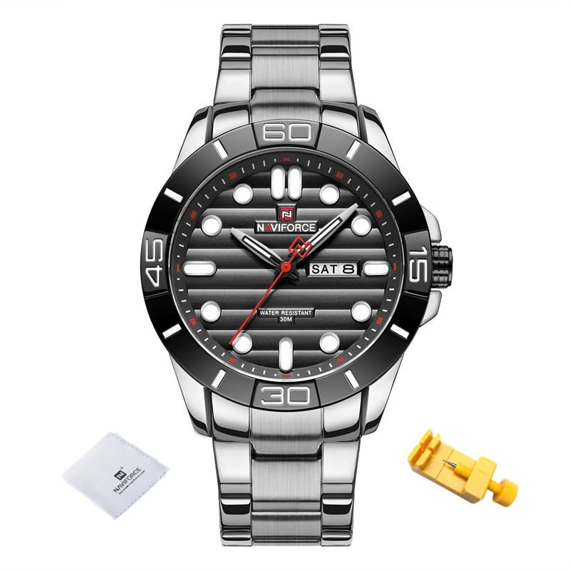NAVIFORCE 9198 Herren Quarzuhr 3ATM Hardlex