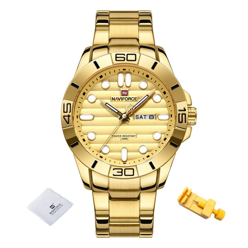 NAVIFORCE 9198 Herren Quarzuhr 3ATM Hardlex