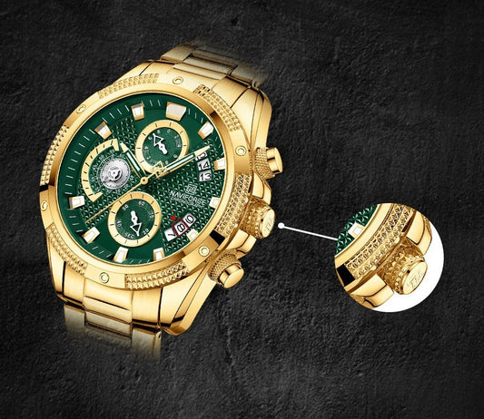 NAVIFORCE NF8021 Herren Chronograph 3BAR Hardlex