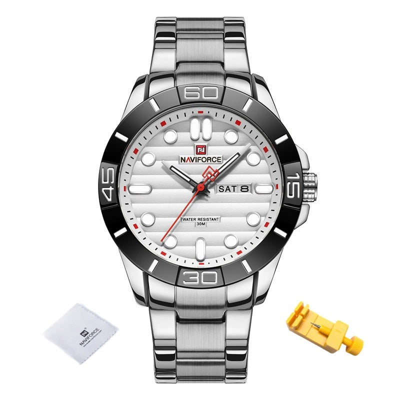 NAVIFORCE 9198 Herren Quarzuhr 3ATM Hardlex