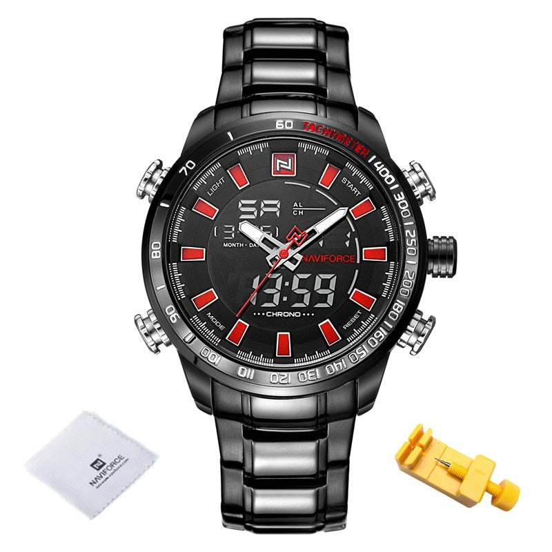 NAVIFORCE NF9093 Herren Militärchronograph 3BAR Edelstahl
