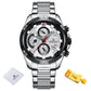 NAVIFORCE NF8021 Herren Chronograph 3BAR Hardlex