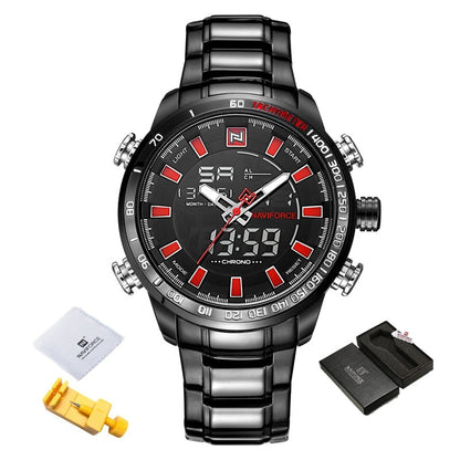 NAVIFORCE NF9093 Herren Militärchronograph 3BAR Edelstahl