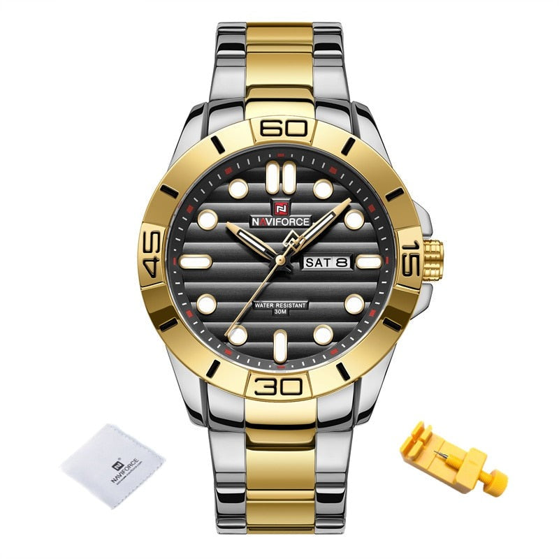 NAVIFORCE 9198 Herren Quarzuhr 3ATM Hardlex
