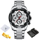 NAVIFORCE NF8021 Herren Chronograph 3BAR Hardlex