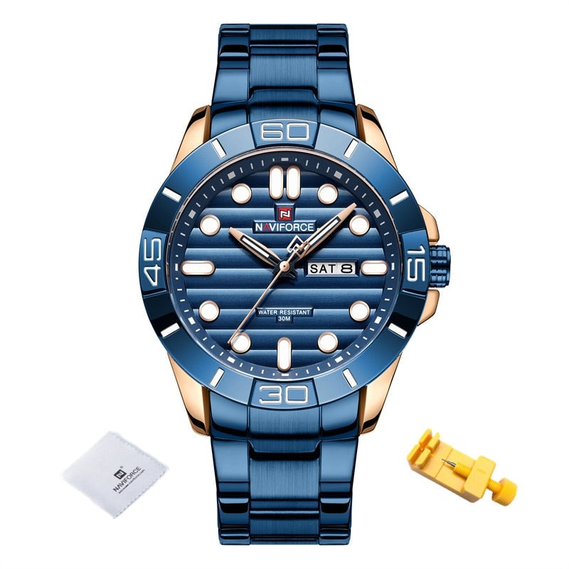 NAVIFORCE 9198 Herren Quarzuhr 3ATM Hardlex