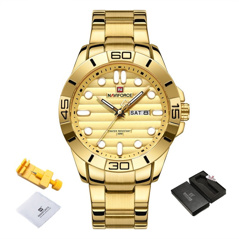 NAVIFORCE 9198 Herren Quarzuhr 3ATM Hardlex