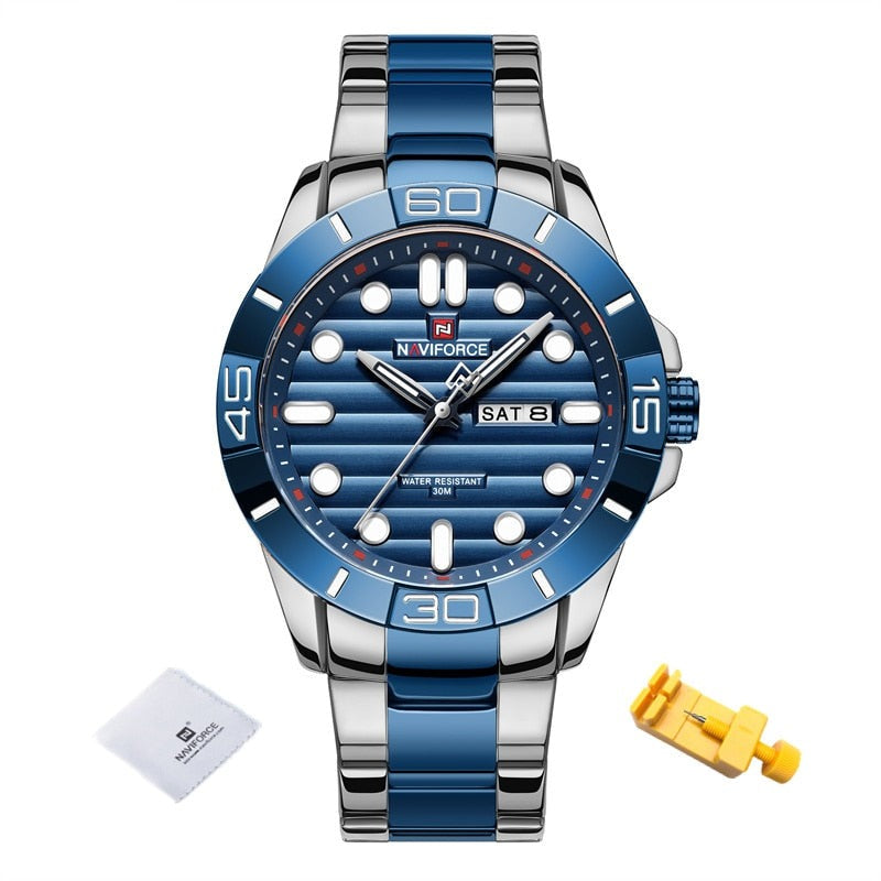 NAVIFORCE 9198 Herren Quarzuhr 3ATM Hardlex