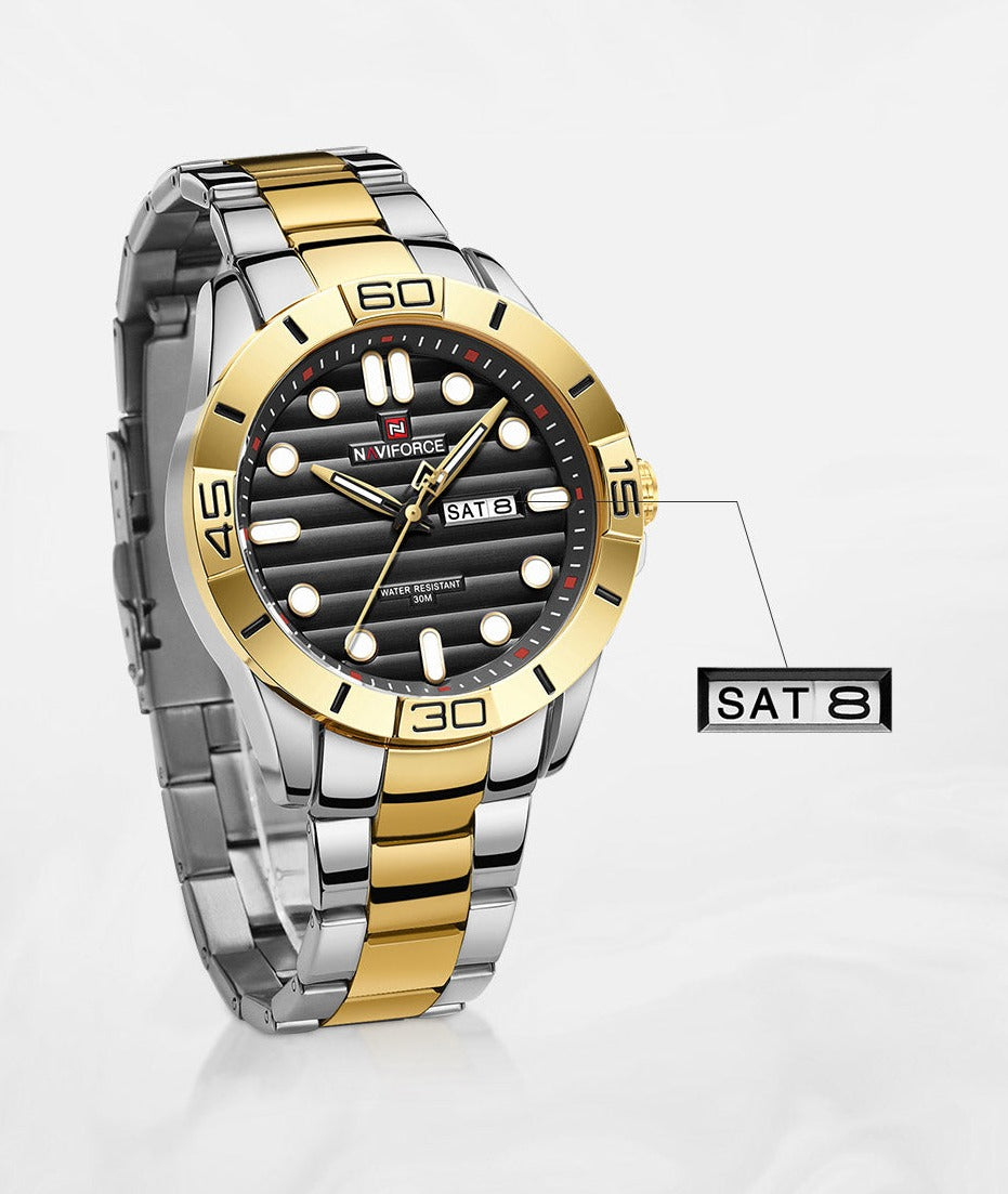 NAVIFORCE 9198 Herren Quarzuhr 3ATM Hardlex