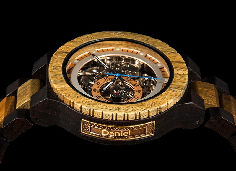 BOBO BIRD Holz Automatik Uhr mit Wunschname Limitiert